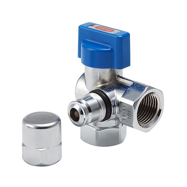 検査孔付L型ボール可とう管ガス栓