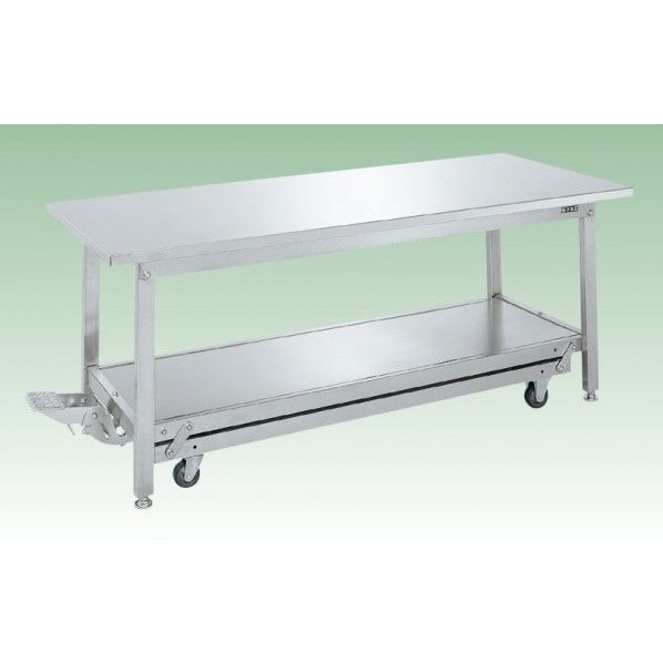 ステンレス作業台･ペダル昇降移動式