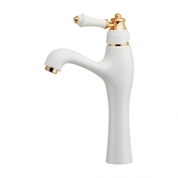 シングルレバー混合栓 白(ホワイト) ミドル 183-203GN 1個