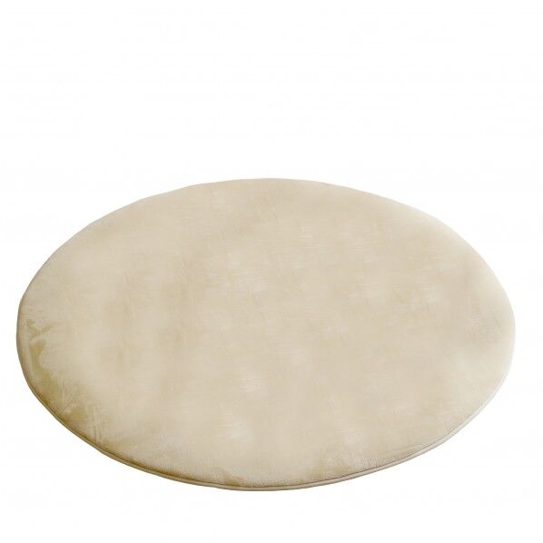 低反発高反発フランネルラグ ベージュ 幅140cm円形 LM-101 1本