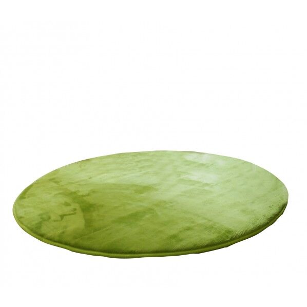 低反発高反発フランネルラグ ライムグリーン 幅140cm円形 LM-101 1本