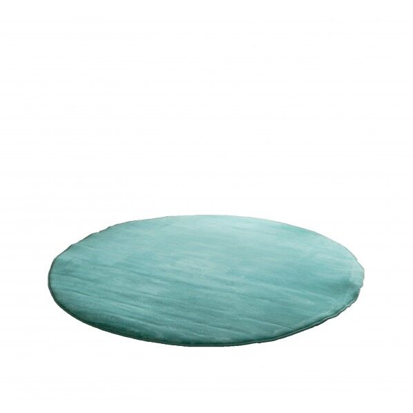 低反発高反発フランネルラグ ブリタニーブルー 幅140cm円形 LM-101 1本