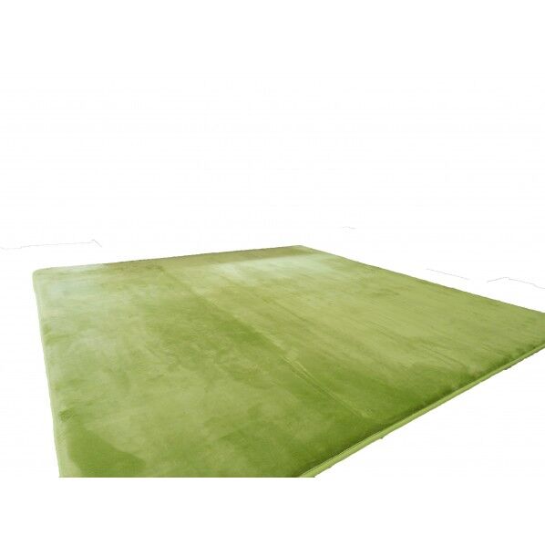 低反発高反発フランネルラグ ライムグリーン 幅190×長さ190cm LM-101 1本