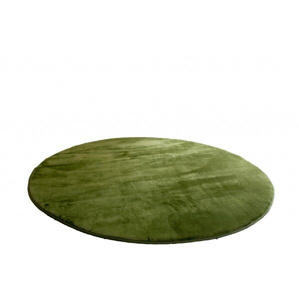 低反発高反発フランネルラグ グリーン 幅190cm円形 LM-101 1本