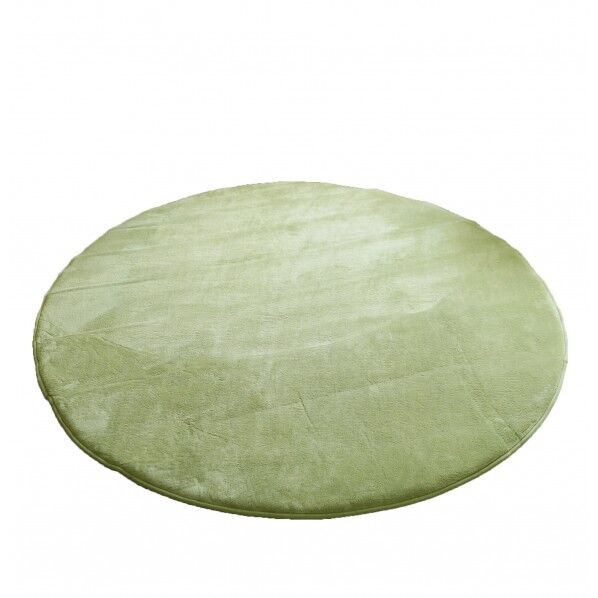 低反発高反発フランネルラグ セイジグリーン 幅190cm円形 LM-101 1本