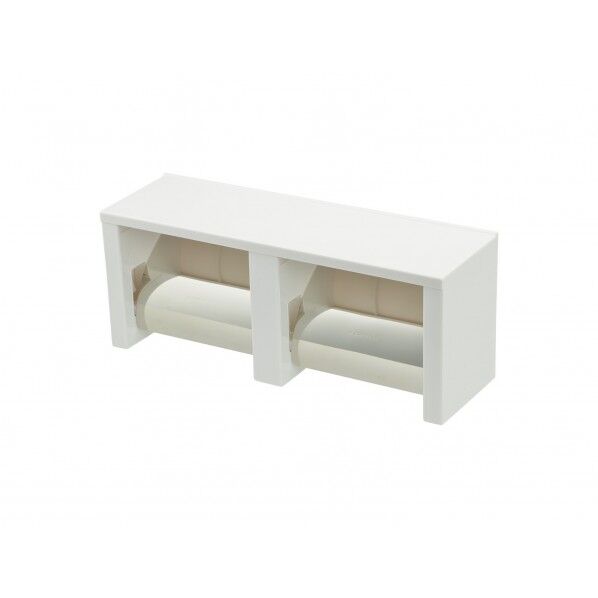 ガオナ 2連トイレットペーパーホルダー 棚付き (ワンタッチ 樹脂製)