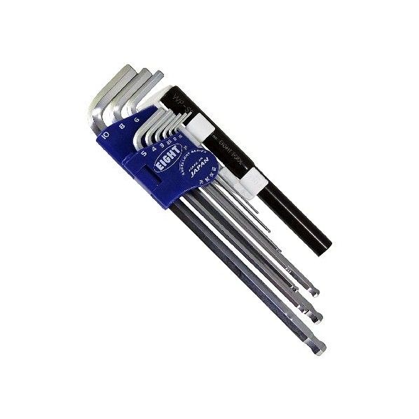 エキストラロング ボールポイント六角棒スパナセット 増し締めパイプ2本付き 9本組 TLS-9NP 1台