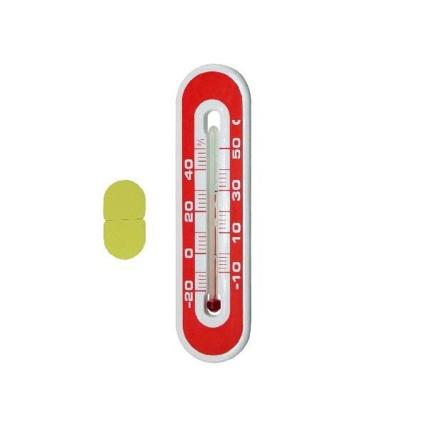 No.1 ペタリ10温度計 115x30 赤 1台