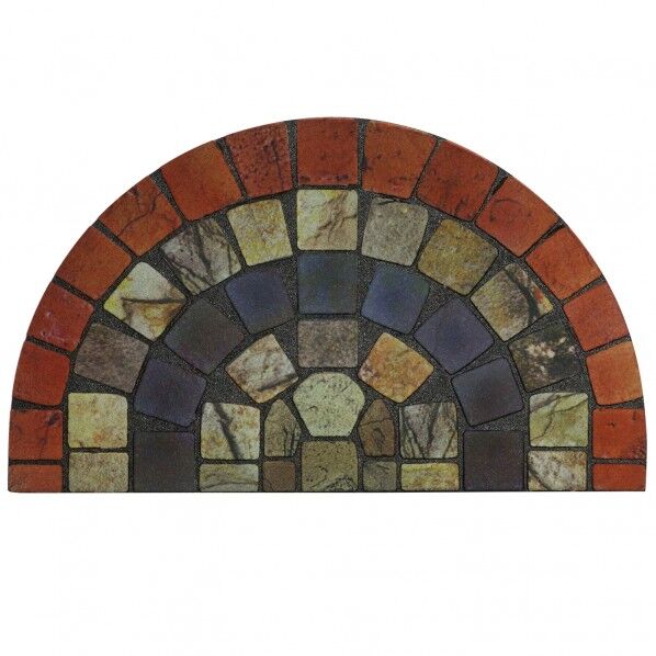 エントランスラバーマット セミサークルステンドタイル 38.5×65×0.5cm ND-468 1個