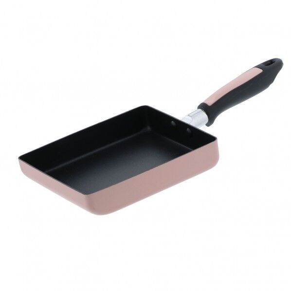 多彩な調理 軽わざパンふっ素樹脂加工IHエッグパン ピンク 34×13.5×6cm ND-4274 1個