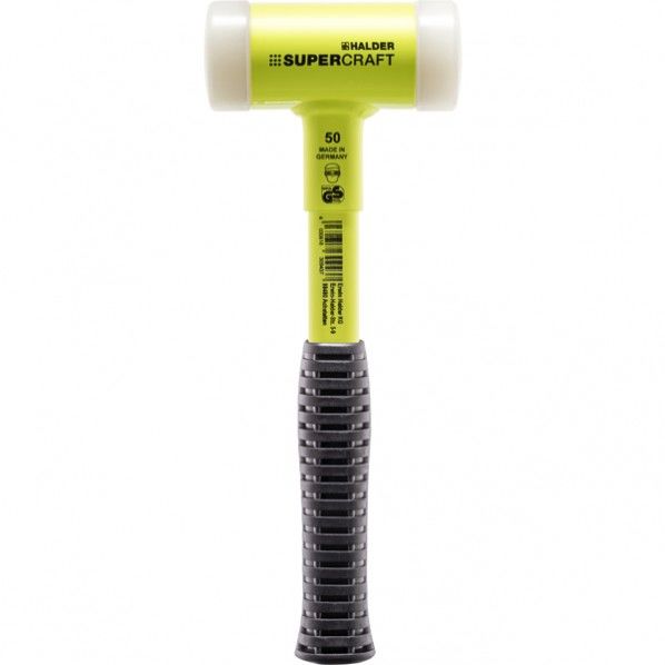 HALDER スーパークラフトハンマー スティール製ハンドル付ナイロン白 頭径40 3377.140 1点
