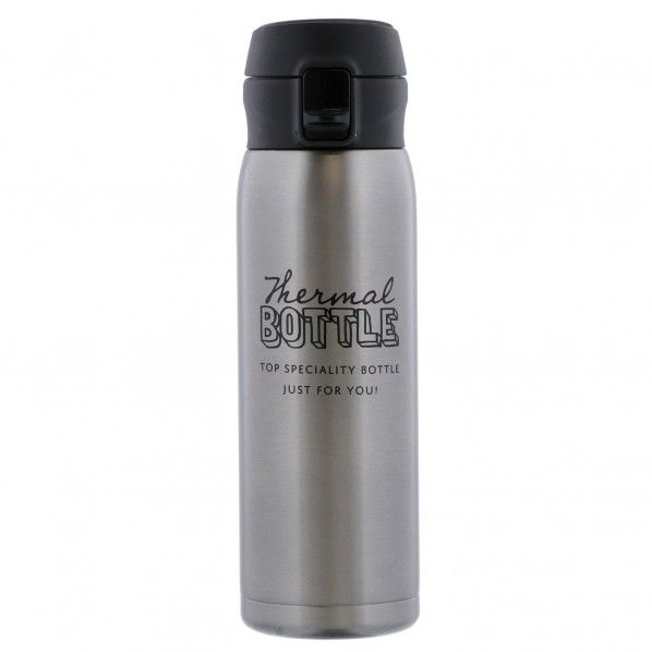サーマルワンタッチステンレスボトル グレー 7×7.5×23cm ND-5847 1個