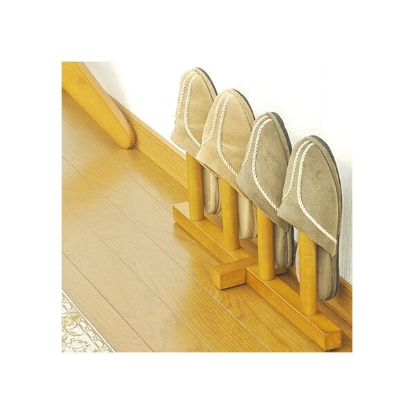 天然木スリッパラック ブラウン W520×D120×H280mm RG-S5280 BR 1台