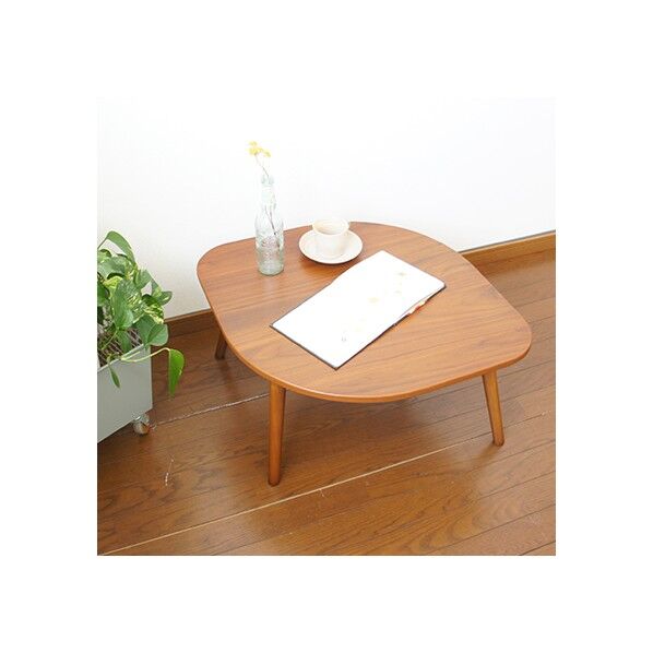 カジュアルリーフ型テーブル ブラウン W600×D600×H320mm WT-6060 BR 1台