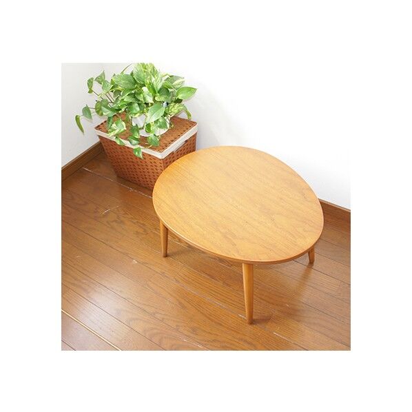 カジュアルエッグ型テーブル ブラウン W600×D480×H315mm WT-6048 BR 1台