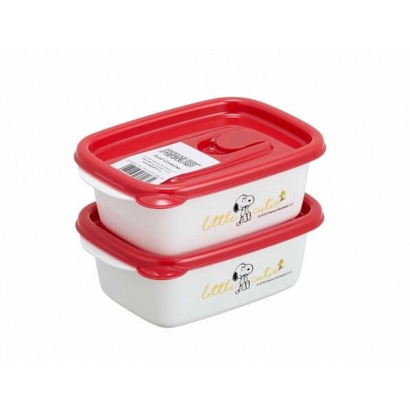 フラップ付コンテナー400 2PS スヌーピー レッド 10.3×14.7×5.2cm A-040SR 1個