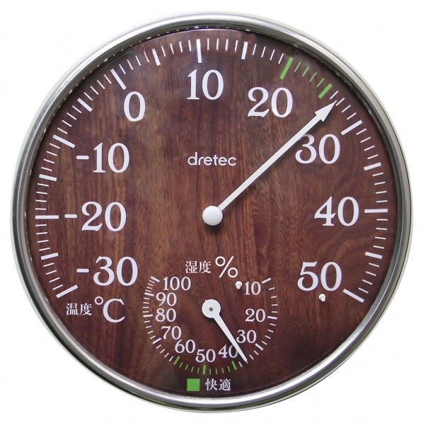 温湿度計 ダークウッド O-319DW 1個