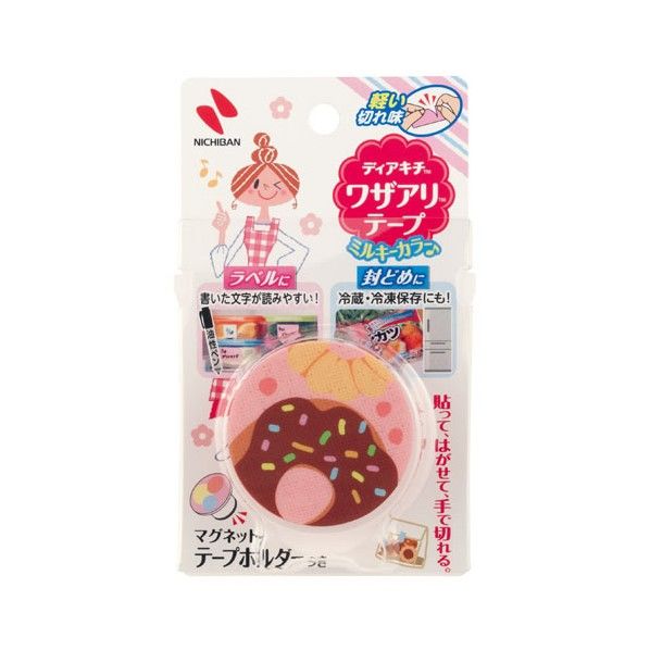 Dear Kitchen ワザアリテープ ミルキーカラーテープホルダー付 ピンク 25mm×6m DK-WAN2511H 1個