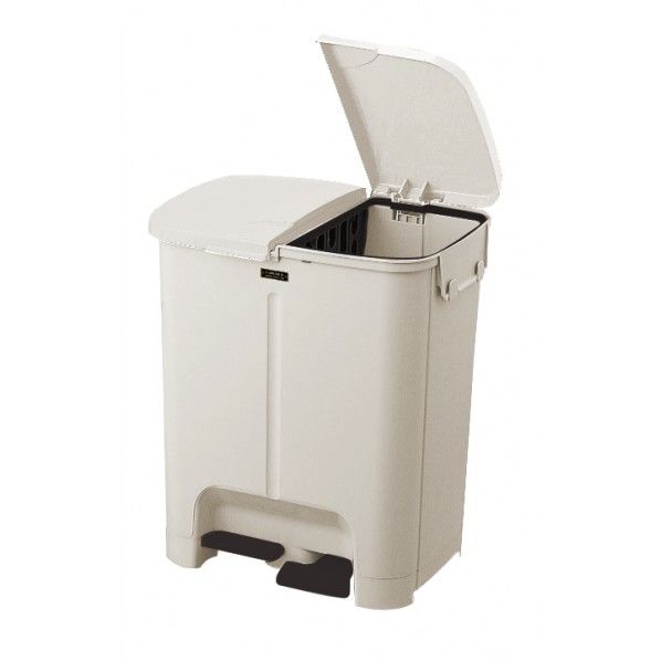 イーラボホーム 分別用ペダルペール(ダブル) ベージュ 44×36×50cm 1個