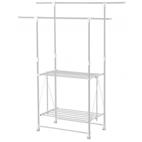 ポーリッシュ アルミ室内多機能物干しH型 93~149×52×112~180cm PS-04KA 1個