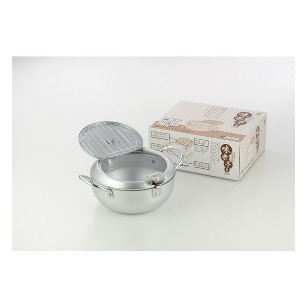 味楽亭2 温度計付きフタ付き天ぷら鍋 20cm 28.4×22.2×13.4cm SJ1024 1個