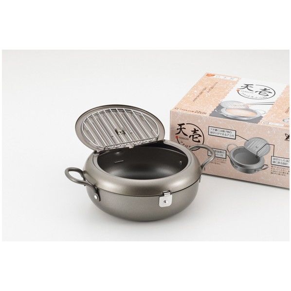 天壱 フタ付天ぷら鍋 22cm 31×23.5×13.2cm SJ2135 1個