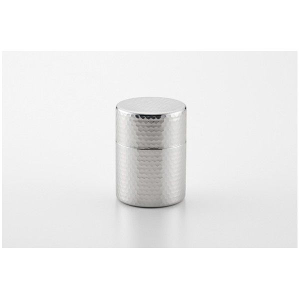 ステンレス槌目入り 茶筒 79×79×108mm 1個