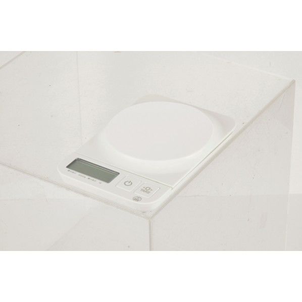 シンプルミー デジタルキッチンスケール 2.0kg用 ホワイト 11.5×17.5×2.5cm D-18 1個