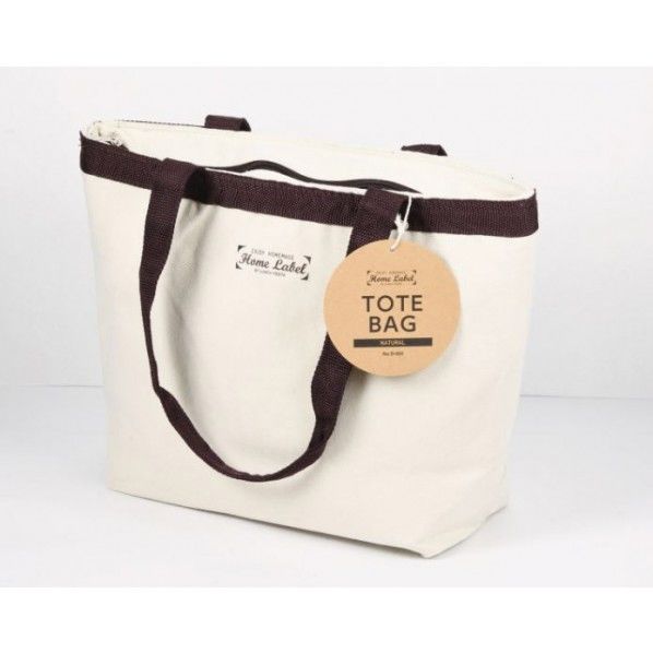 ホームレーベル トートバッグ ランチバック ナチュラル 44×13×32cm D-454 1個