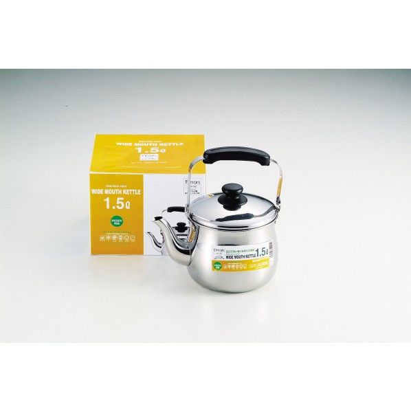 エルマース IH対応ステンレス広口ケトル 1.5L 205×145×220mm H-1992 1個