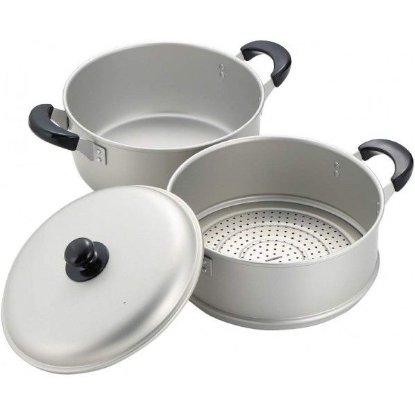 ニューセレット アルミ2段蒸し器 390×275×280mm H-2417 1個