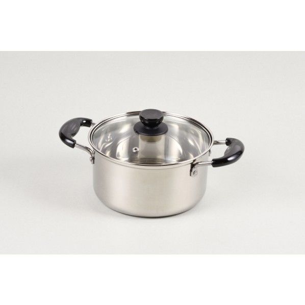 ネオピークス IH対応ステンレスキャセロール 18cm ガラス蓋付 28.5×19×13.5cm ND-4214 1個