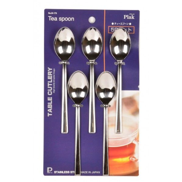 プラック ステンレスティースプーン5本セット