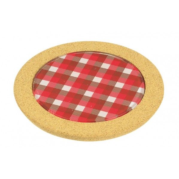 ファントゥクック 丸型鍋敷 レッド 15×1.5cm HB-3478 1個