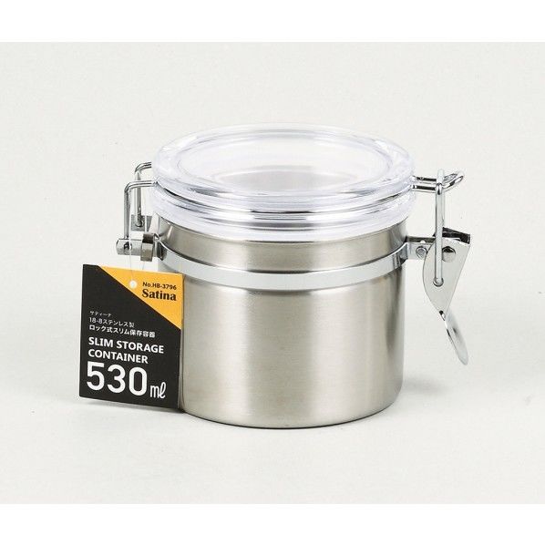 サティーナ ロック式スリム保存容器 530ml 14×10.5×10cm HB-3796 1個