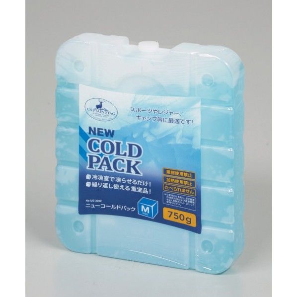 キャプテンスタッグ ニューコールドパック M 750g 170×195×30mm UE-3002 1個