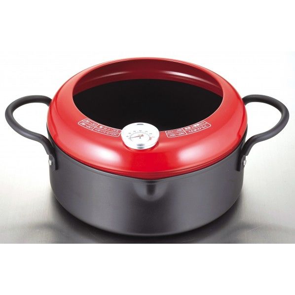 オンリーワンステージ 鉄製両手天ぷら鍋 20cm 温度計付