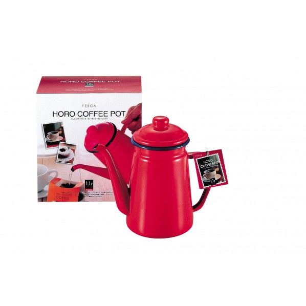 フェスカ ホーローコーヒーポット 1.1L レッド 205×110×195mm HB-730 1個