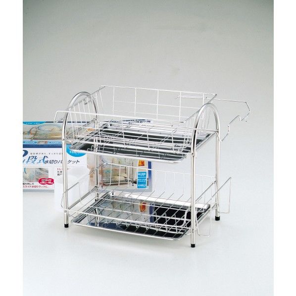 フォレール 2段水切りバスケット 405×300×390mm H-6141 1個