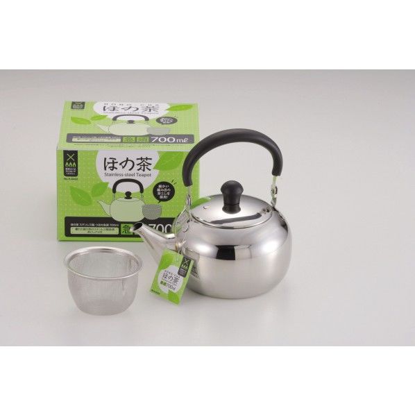 ほの茶 ステンレス製つる付急須 700ml 160×120×155mm H-6402 1個