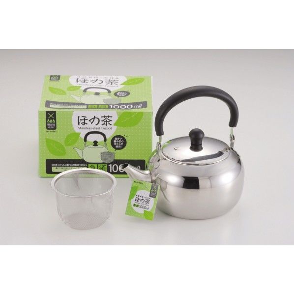 ほの茶 ステンレス製つる付急須 1000ml 180×140×175mm H-6403 1個