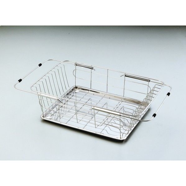 ラクエラ ステンレス製スライド式水切りバスケット