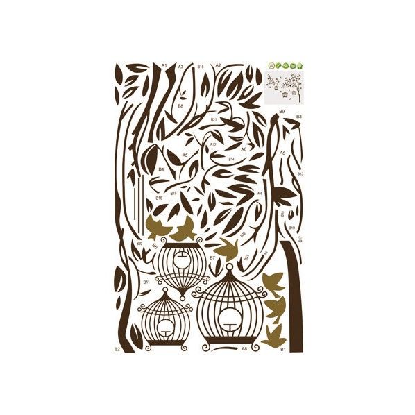 ウォールステッカー Bird Gage AY-9039 N-8147 1個