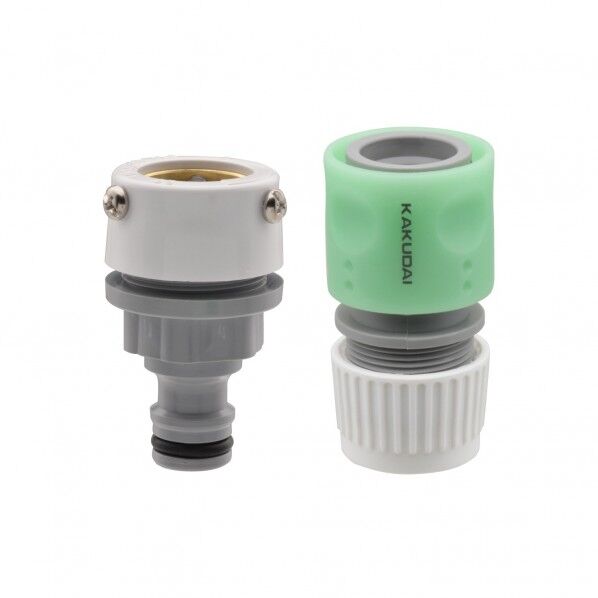 ガオナ 万能口金とホーセンドのセット ワンタッチ接続 (蛇口にホース取付け ジョイント ニップル ビス止め式) 68g GA-QA005