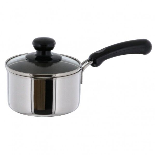 ルナ・クラリス ステンレス3層鋼 ソースパン IH ガラス蓋付 全長29×全高14cm ND-4431 1個