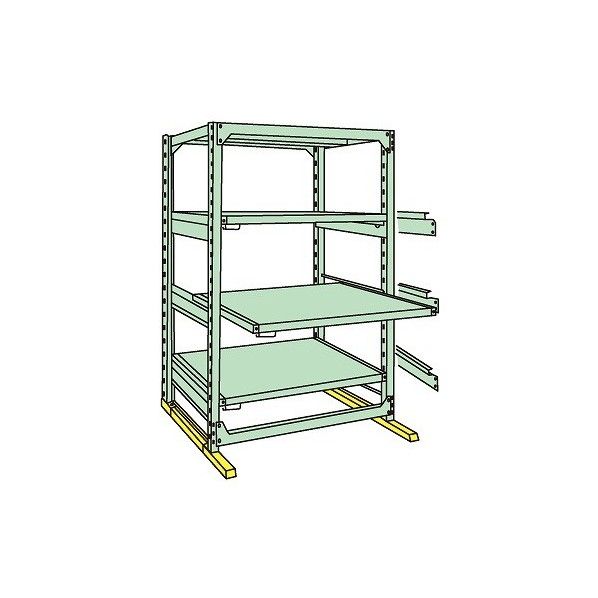 中量スライドラック(高さ1800mm・4段:スライド3段・単体) MSR1812K04T 1台