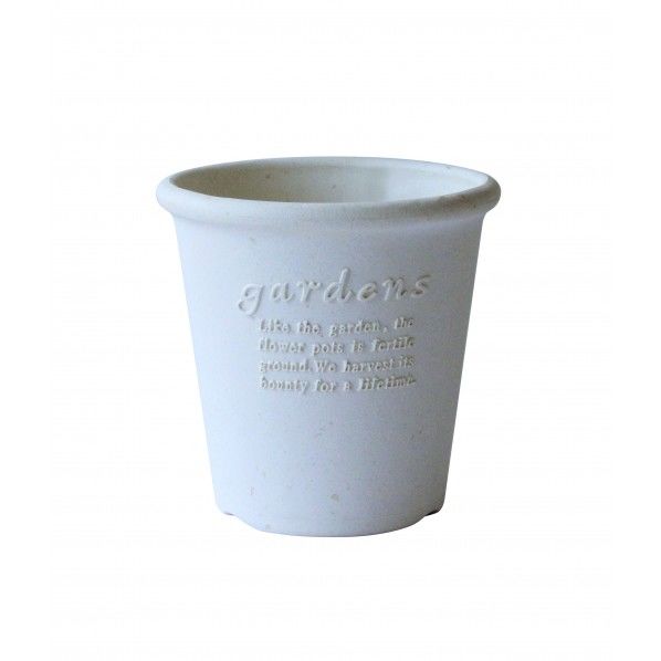 パピエ エコポット丸型 4号 ホワイト Φ12×12cm 1個