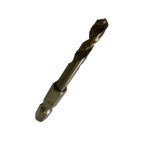 GREAT TOOL 2本組 六角軸ショート ステンレス・鉄工用ドリル4.5mm GTSD-4.5 ゴールド 478139210 2本