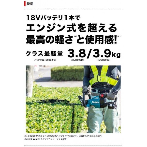 ハイコーキ充電式植木バリカン18V バッテリー、充電器付き（CH3656DA 
