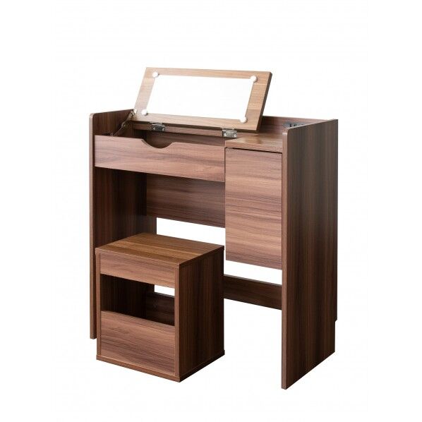 シンプルドレッサー ブラウン ドレッサー:W70×D35×H75cm スツール:W30×D25×H35cm DR-201 1台